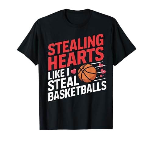 Robando Corazones como yo Robo Pelotas de Baloncesto Valentine Boys Camiseta