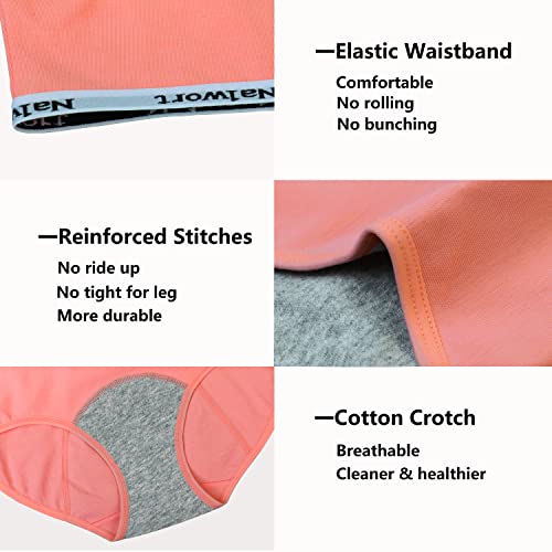 Nalwort Teen Girls Period Panties Cotton Leakproof Menstrual Underwear For First Period Starter #TOP4