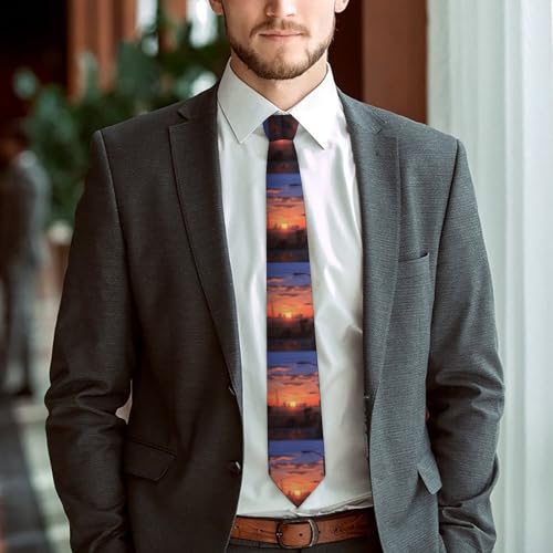 Corbata de hombre Sunset Apartments con cuadros y pañuelo miniatura 6