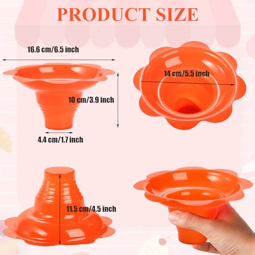 ZENFUN 100 peças de copos coloridos de cone de neve de 227 g com 100 canudos de colher, tigela de co