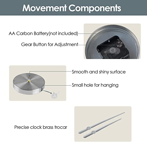 Ferrisa Frameless Diy Wall Clock, 3 In 1 Large 3D Frameless Wall Clock 47 Inch, 3D Diy Wall Clock For Living Room Bedroom Office Decor Wall Decor(Silver Love) #TOP3