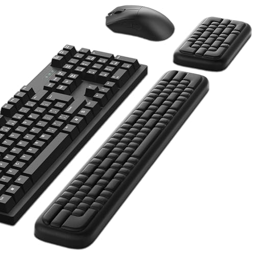 MEKASS Keyboard Wrist Rest, Ergonomic Wrist Pad, Soft Memory Foam Keyboard Hand Rest with Non-Slip Base, Easy Typing, Pain Relief, Comfort Support for Office Work Gaming Computer Accessories (Black)