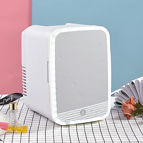 Mini Refrigerador para Cuidados Com a Pele, Refrigerador de Beleza Espelhado Com Iluminação LED, Esp