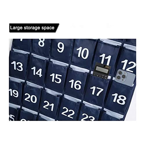 Aufbewahrungstasche, 30 Taschen Wandaufhängung Aufbewahrungstasche Platzsparend Handyhalter Hängender Organizer mit Zahlen Marineblau (79 x 60 cm)