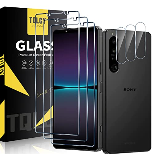 Tqlgy 3 Pack Screen Protector For Sony Xperia 1 Iv With 3 Pack Camera Lens Protector, Tempered Glass Film, 9H Hardness - Hd - Bubble Free - Anti-Scratch - Easy Installation #TOP4