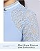 Harrison Howard Women's Slim Fit Show Shirt with Lace Sleeves and Iconic Bit Breathable Comfortable Rider Top,Ice Blue,Small