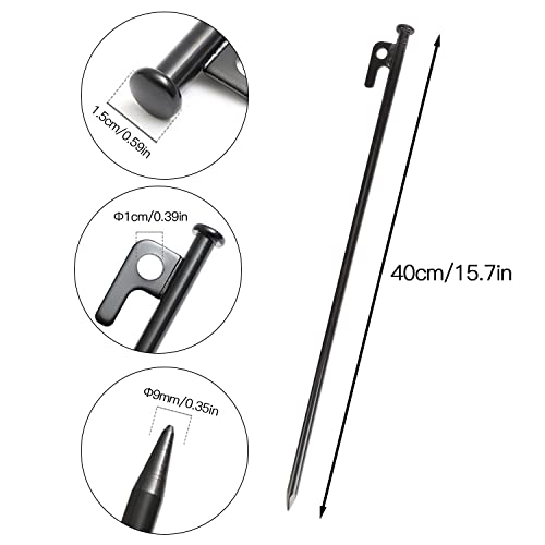 Baoz 20Pcs 16" Heavy Duty Tent Stakes Metal Camping Tarp Pegs Steel Tent Spikes For Tent Tarp Outdoor Trip Canopy Large Hard Ground Rocky Soil,Tent Stake Heavy Duty, Stakes Heavy Duty #TOP7