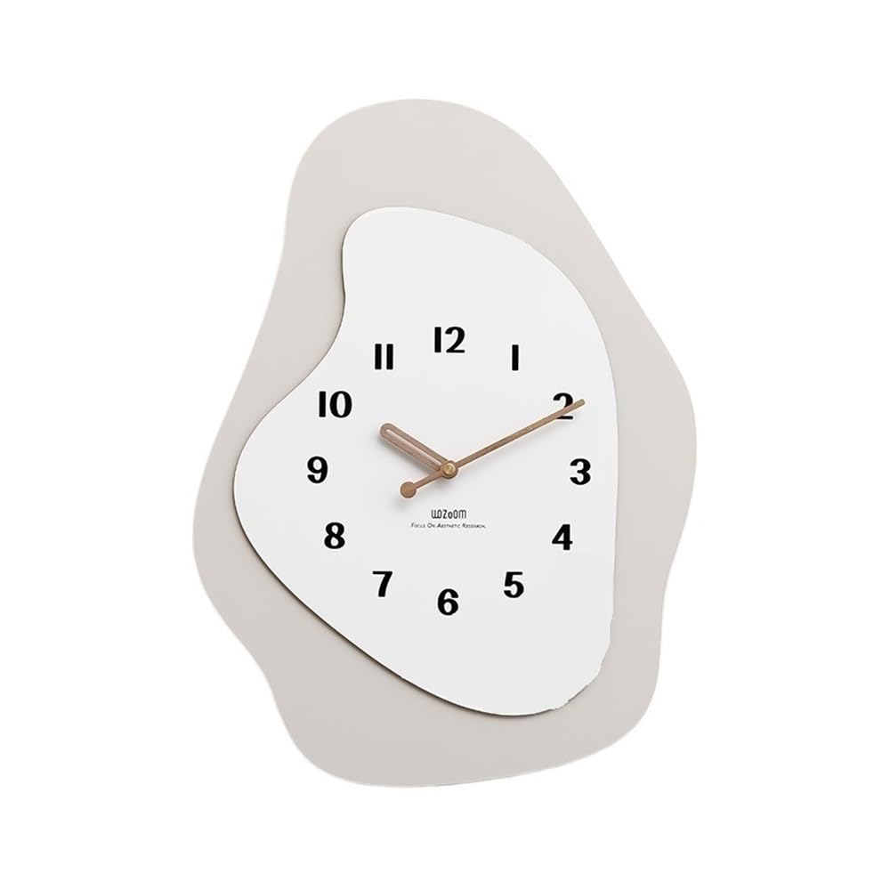 Horloge murale silencieuse 36x49 cm moderne et grise pour salon et bureau