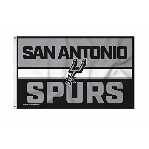 Rico Industries NBA Basketball San Antonio Spurs Bold 3 x 5 Banner Flag Single Sided - Indoor or Outdoor - Home Dcor