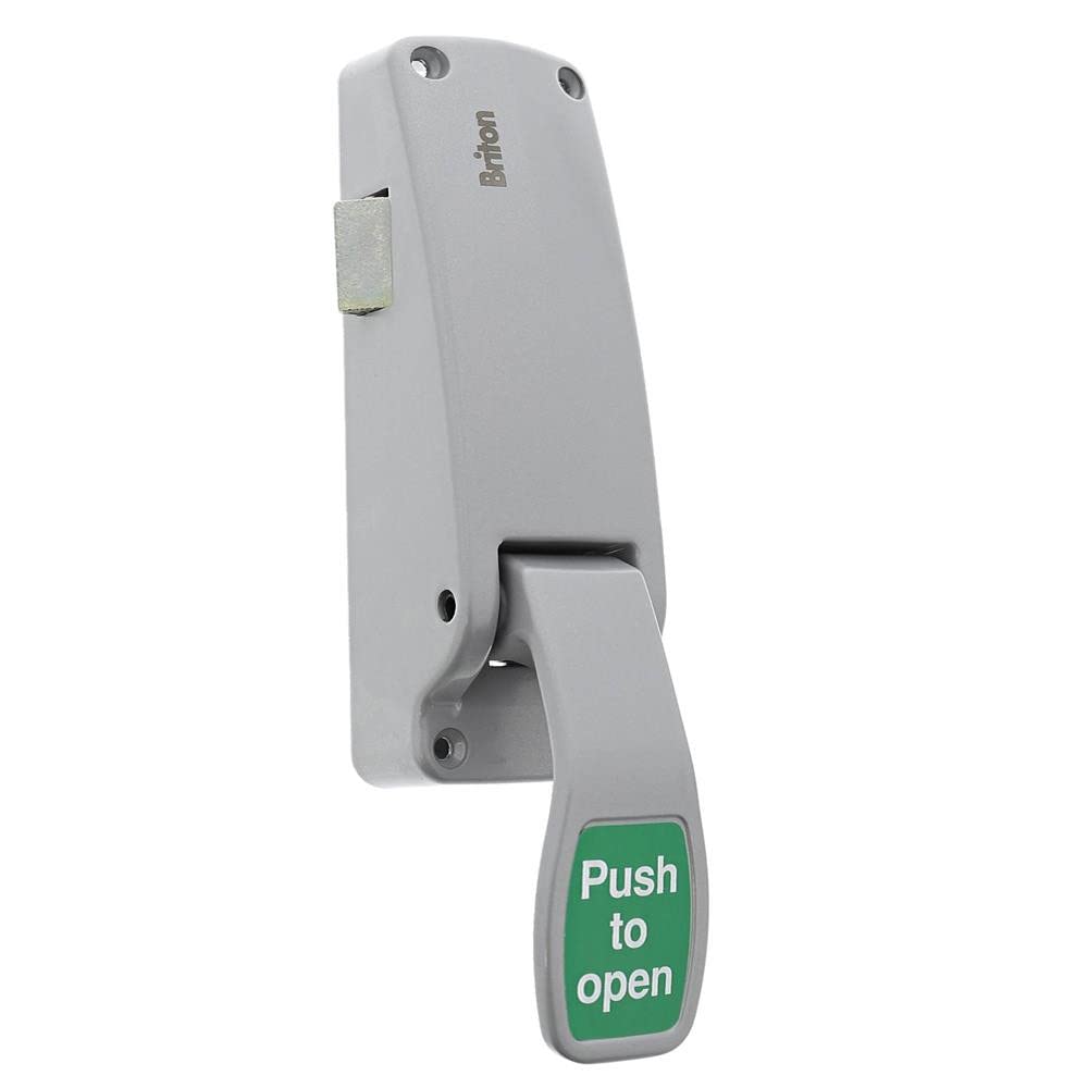 Briton Push Pad Rim Latch - Reversible Silver