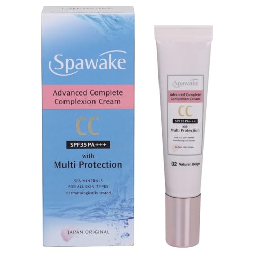 Image of Spawake Advanced Complete Complexion CC Cream SPF35 PA+++ with Sea Minerals | Multi Protection | Lightweight Coverage | All Skin Types | Natural Beige | 15g