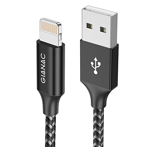 GIANAC iPhone Ladekabel,1.8M [Apple MFi Zertifiziert] Nylon Lightning Kabel Schnell Kabel für iPhone 11, XS, XS Max, XR, X, 8, 8 Plus, 7, 7 Plus, 6s, 6s Plus, 6, 6 Plus, SE, 5s, 5c, 5, iPad