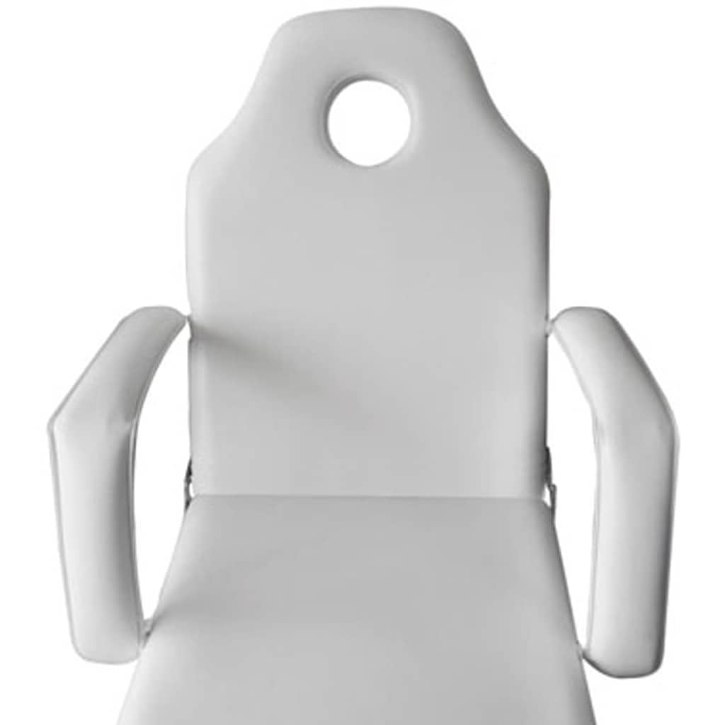 Kosmetikliege Verstellbar Weiß Kunstleder, klappbar, 186 cm Länge, Stahlsockel, Tragetasche inklusive, Massage Kosmetikstuhl für Salon Spa Wellness und mobile Behandlungen
