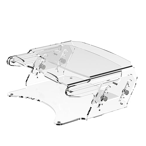 Dataflex Addit Monitorfuß - Verstellbar 570, Acryl, Ergonomischer Monitorfuß für Monitore bis zu 15kg, Integrierter Dokumentenhalter, Höhenverstellbar 100-160mm, Spart Platz auf dem Schreibtisch