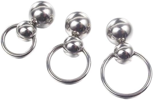 16G 14G Stainless Steel Captive Bead Hoop Ring Double Ball Body Piercing Jewelry