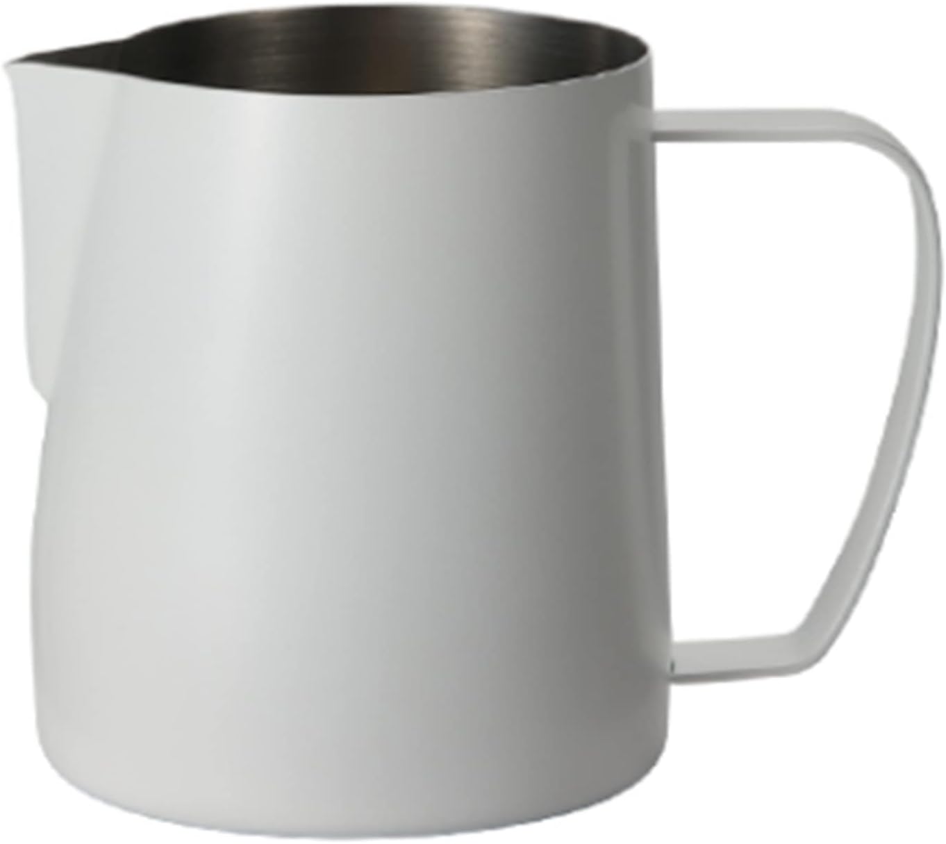 Milk Frothing Pitcher Stainless Steel Milk Frother Jug for Coffee Latte Art(White)