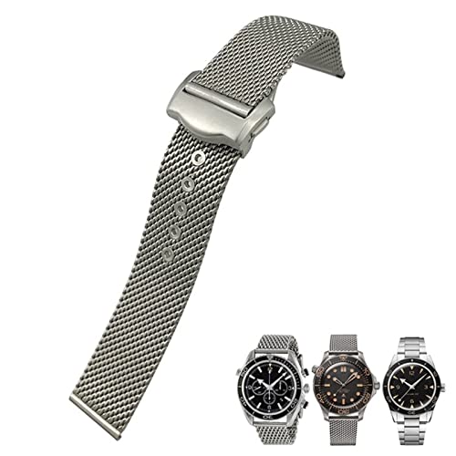 Bracelet montre tressé métal 20mm en acier robuste pour montre Omega Seiko