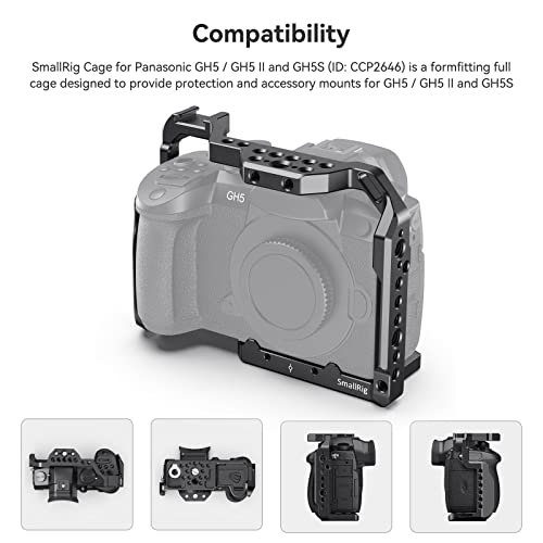 (New Version) Smallrig Gh5 Gh5 Ii Gh5S Camera Cage With Built-In Cold Shoe And Nato Rail For Panasonic Gh5 Ii/ Gh5 / Gh5S - Ccp2646 #TOP5