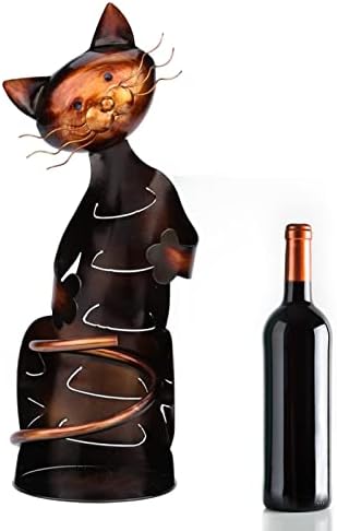 Ecoticfate Wine Bottle Holder Cat Wine Stands Racks Animal Sculpture Statue Decoration Bottle Stand Shelf for Home Bar Accessories Room Kitchen Decoration