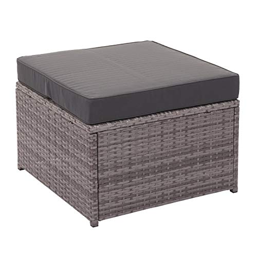 NEUWERTIG] Poly Rattan Garnitur HHG 562, Balkon /Garten /Lounge Set Sofa Sitzgruppe Grau Polster Dunkelgrau 87276164