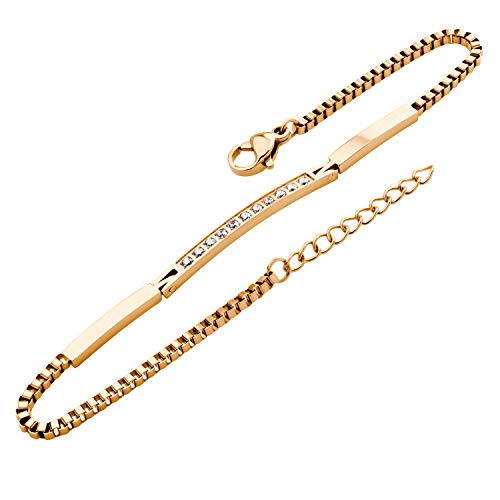 Bracelet en acier inoxydable et oxyde de zirconium de haute précision pour femme