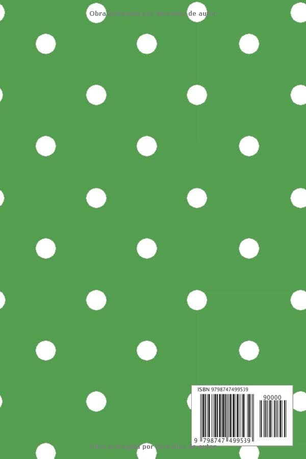 Miniatura 2 de Cuaderno Bloc de Notas con Líneas VERDE con lunares y GATITO (Inspirado en La Historia del Señor Don Gato)