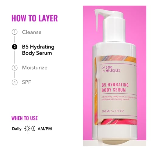 Good Molecules B5 Hydrating Body Serum - Vitamin B5 Ultra Hydrating Serum with Beta Glucan to Retain Moisture and Plumpness, Skin Care for Body 120ml