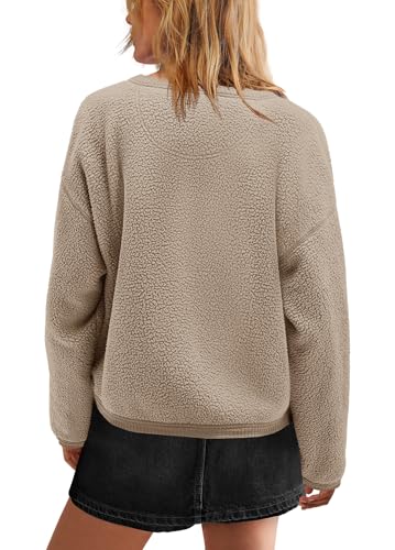 Image of Yanekop Womens Sherpa Jacket Button Down Fleece Winter Coat Fuzzy Jackets Chunky Cardigan Sweaters Open Knit Sweater