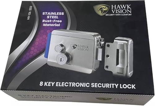 Image of HAWKVISION 8 Key Electronic Security Lock (HV-DL-202) with Electronic-Control Unlocking Unit & Spring Adjusting Balance Unit Easytoinstall | 8 Keys Computerized in Offers