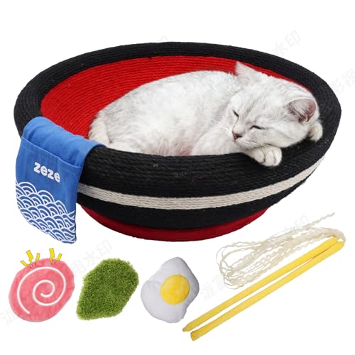 Ramen Bowl Pet Bed and Scratcher for Small Pets