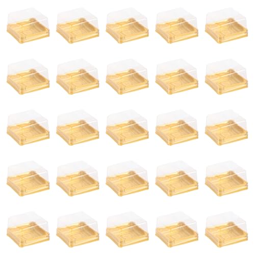 DOITOOL 150 Pack Single Clear Plastic Mooncake Box with Transparent Lids, Square Moon Cake Trays Mooncake Packaging Boxes, Muffins Dome Box Transparent Dessert Boxes (2.1x 2.1x1.5inch)