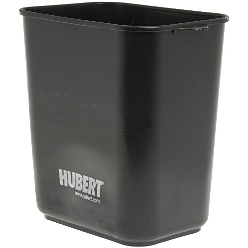 Hubert Waste Basket Trash Can 14 Quart Black 11 1/4 L x 8"