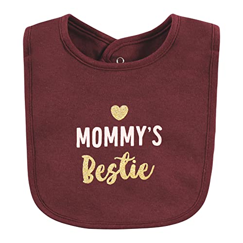 Image of Hudson Baby Unisex Baby Cotton Bibs, Mommys Bestie, One Size