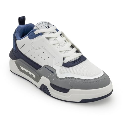 Image of Red Tape Men's Sneakers White Blue Pu Mesh TPU Round Toe Lace-Up