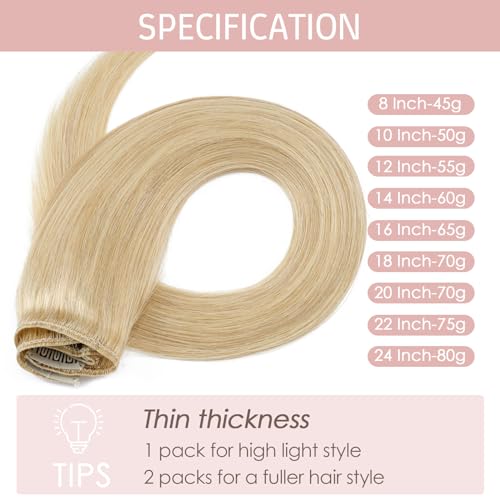 Silk-co Hair Extensions Clip in Hair Extension Human Hair (18 inches-70 grams - Image 2