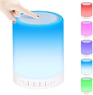 Bluetooth Speaker Lamp, Lucksun Touch Bedside Lamp Smart Night Light Dimmable Warm Light & Multicolour Light Portable Outdoor Camping Lantern,Suitable for Boys, Girls, Men, Women, Holiday Gifts