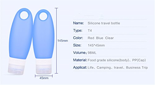 Fantasyday 3 Pack 3.3Oz Leakproof Silicone Travel Toiletries Bottle Set Waterproof Luggage Organizer - Tsa Carry On Approved Refillable Travel Bag Portable Container For Cosmetic Shampoo Lotion Liquid #TOP3