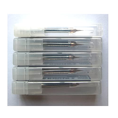 Image of 5pcs 0.3mm Cutting Tools HRC60 2 Flutes Micro Grain Tungsten Carbide Flat End Mill CNC Milling Cutters Router Bits