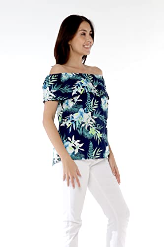 Image of Family Matching Hawaiian Clothes, Orchid Breeze Navy | Lightweight 100% rayon • Family matching outfits • Beach vacations • Luaus • Cruises • Family photos