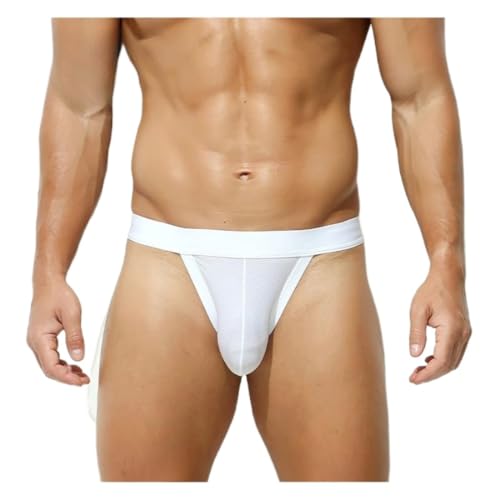 Men's thong, low-waisted, sexy, transparent, ultra-thin, breathable sports ice silk T pants