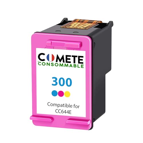 COMETE, Marca Francesa   300 1 Cartucho de Tinta Compatible con HP 300 Color   para HP DeskJet D2660 D5560 F2480 F4280, para HP Envy 110 114 120 y para HP PhotoSmart C4680 C4780 C44780 1 Color