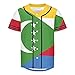 Vnurnrn Comoros Flag Mens Baseball Button Down Jersey Hipster Hip Hop T Shirts