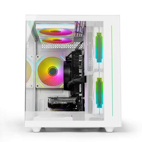 Image of Gaming PC Desktop Computer - Ryzen 5 4500, Radeon RX 6500XT 4GB, 16GB DDR4 RAM, 512GB NVME SSD, Prebuilt Tower for 1080P Casual Gaming, Streaming, School & Home Office (White)