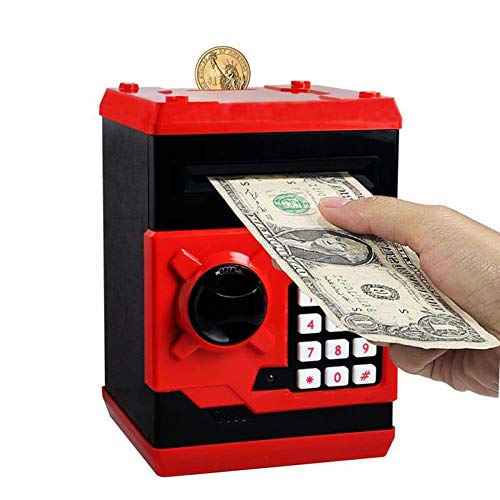 Pichoi Piggy Bank,Electronic Password Mini ATM Money Bank for Kids Baby Toy, Safe Coin Banks Money Saving Box Code Lock,Best Gifts for Children Boys Girls (red)
