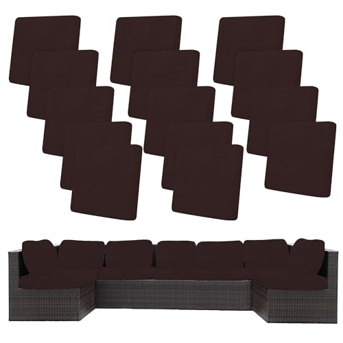 Image of BIETYONE 14 Pcs Stretch Patio Cushion Covers,for Outdoor Couch Covers Replacement,Patio Slipcovers Couch Cover,Washable Furniture (Coffee,Only)