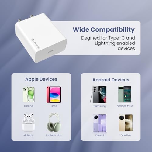 Image of 45W Super Fast Charger Compatible with Samsung Galaxy S24 /S23 /S22 /S21 /S20 (Ultra /Plus /Fe), Note 20 /20+ /10(All Series), Z Fold /Flip /S /A /F /M Series | Type C PD 3.0 Charger Adapter, White