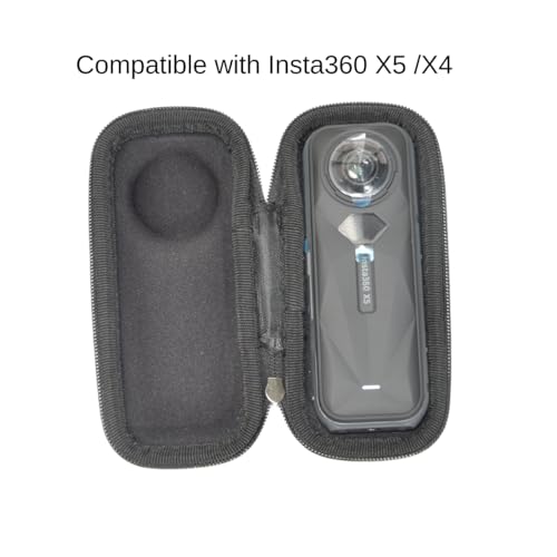 Image of Hard Case for Insta360 X4 Air /X5, X4, Small Bag, Hard Shell, Good Protection, Anti-scrathes, Supports camera with Lens Guard, With Lanyard and Carabiner Clip