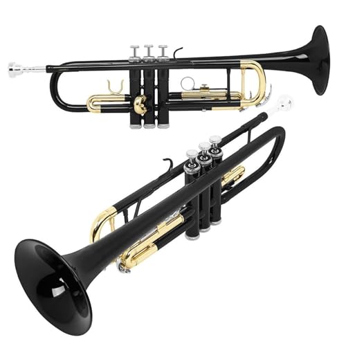 Trąbka Zestaw Trąbek Standardowych Bb W Kolorze Czarnym Instrumenty Dęte Blaszane Dla Początkujących(Black Trumpet)