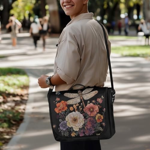 Large Flapover Crossbody Bag, Messenger bag with Adjustable Shoulder Strap Fashion Shoulder Purse Multi-Pocket4