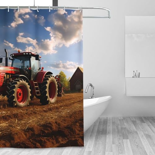 Rideau de douche tracteur 180x180 cm imperméable avec crochets